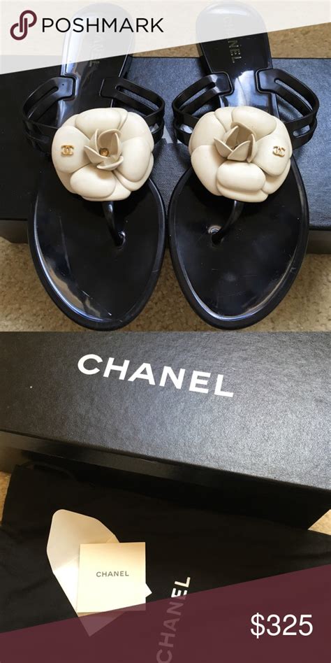 storeny chanel camellia flip flops|Chanel suede sandals.